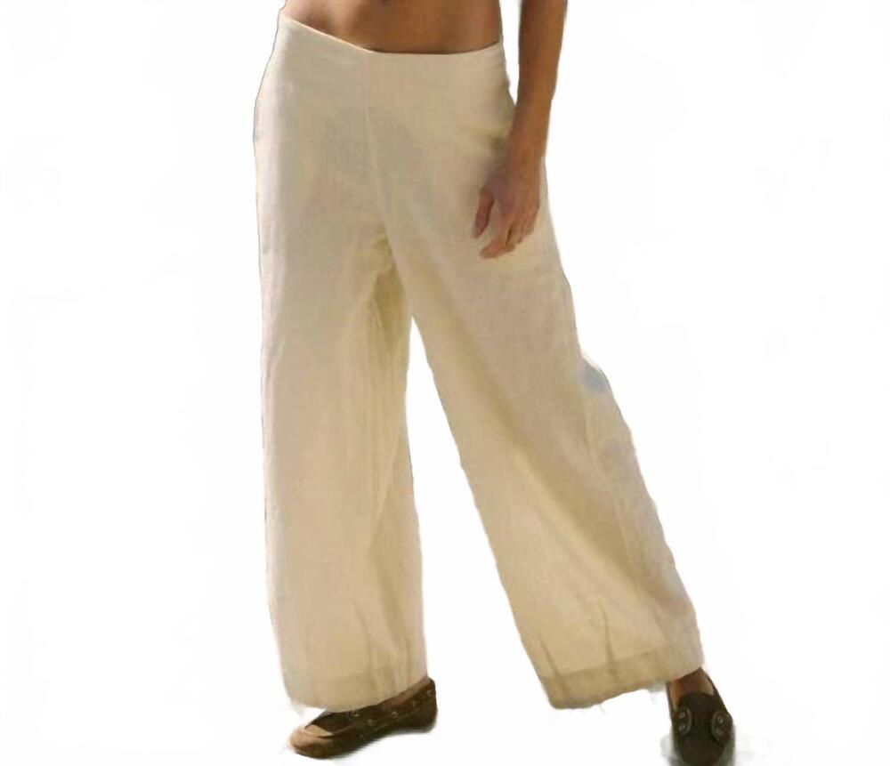 NEW FREE PEOPLE demi cotton linen pants in tea cookie